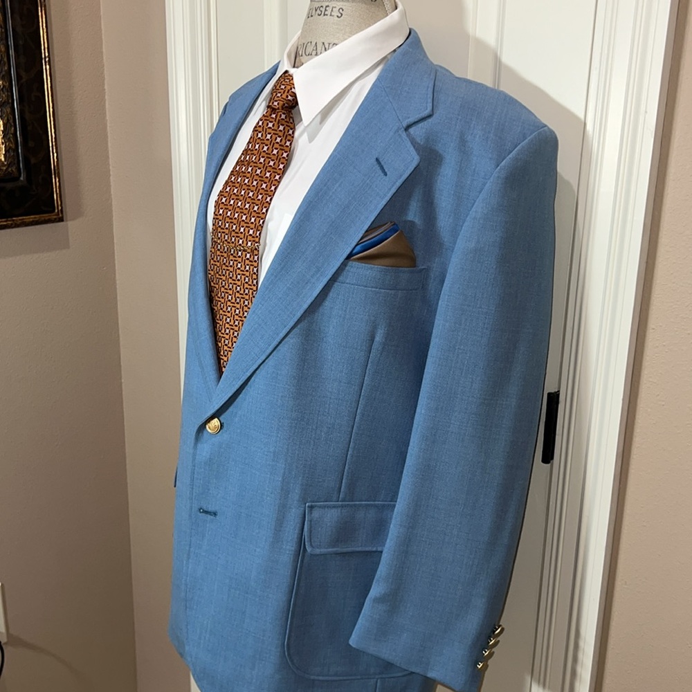 Arnold Palmer 48R Lined Sports Jacket, Sky Blue, Tailored in USA, Like New EUC